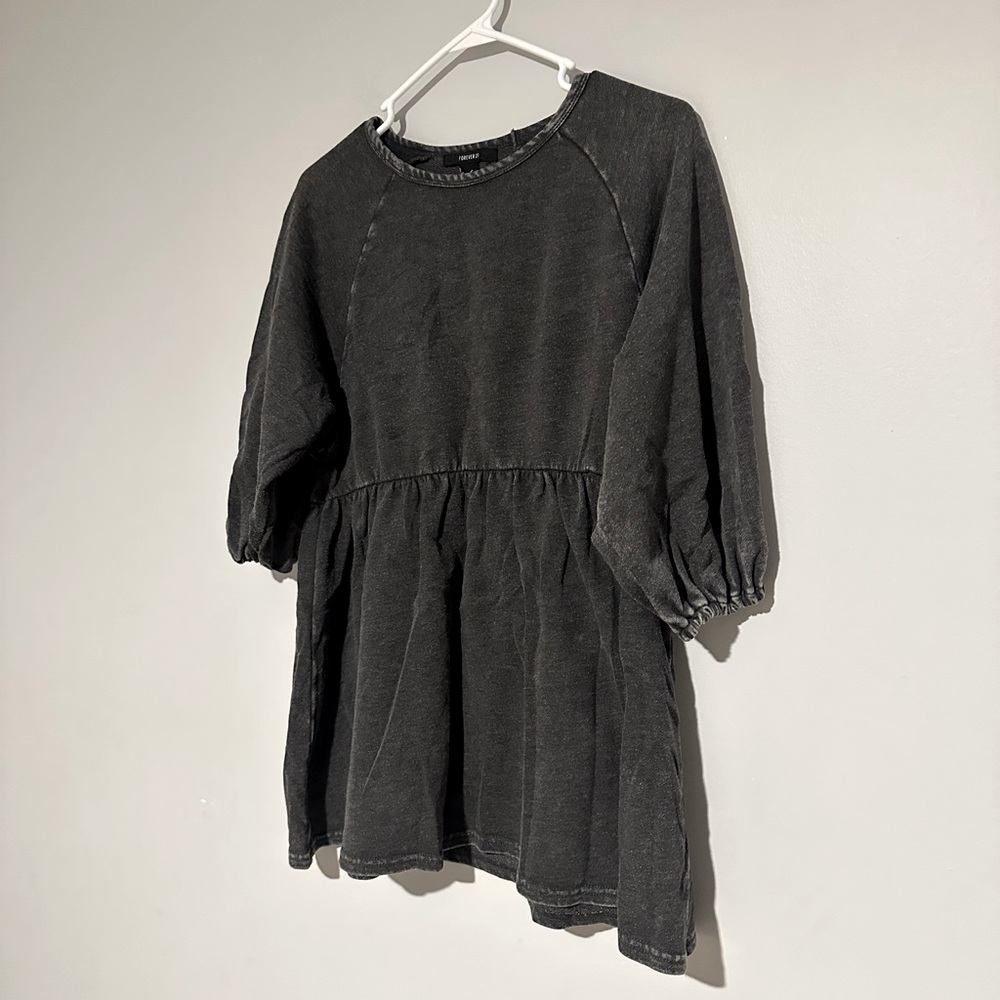 Forever 21 Dark Gray Long-Sleeved Dress